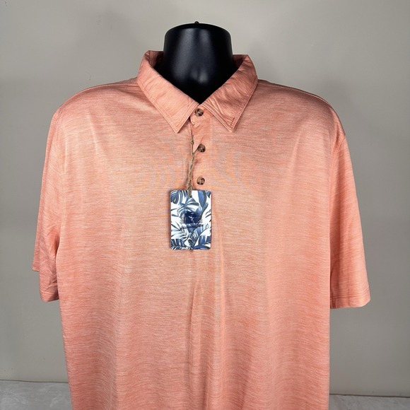 NWT Havana Jim Polo Shirt Men's‎ 3XL XXXL Coral Orange $45 100% Polyester - Picture 1 of 8